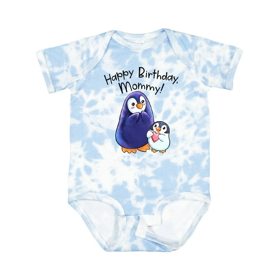 Inktastic Happy Birthday, Mommy- Cute Penguins Boys or Girls Baby Bodysuit