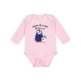 thumbnail image 1 of Inktastic Happy Birthday, Mommy- Cute Penguins Boys or Girls Long Sleeve Baby Bodysuit, 1 of 5