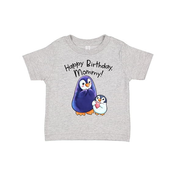 Inktastic Happy Birthday, Mommy- Cute Penguins Boys or Girls Toddler T-Shirt