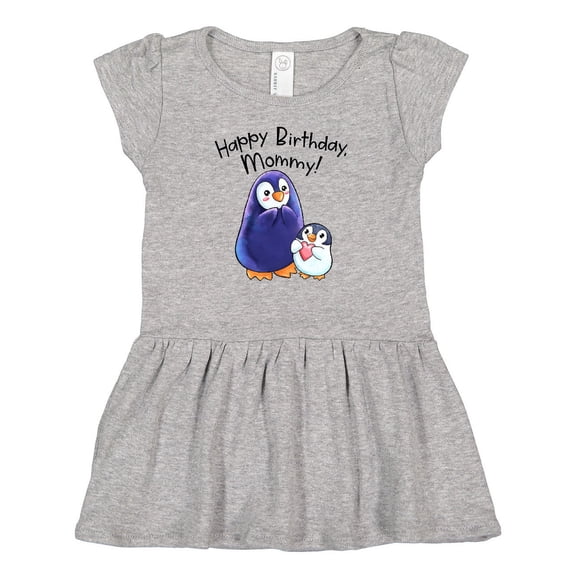 Inktastic Happy Birthday, Mommy- Cute Penguins Girls Baby Dress