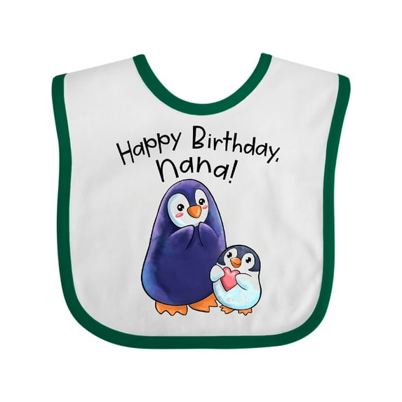 Inktastic Happy Birthday, Nana- Cute Penguins Boys or Girls Baby Bib