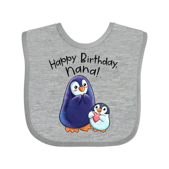 Inktastic Happy Birthday, Nana- Cute Penguins Boys or Girls Baby Bib