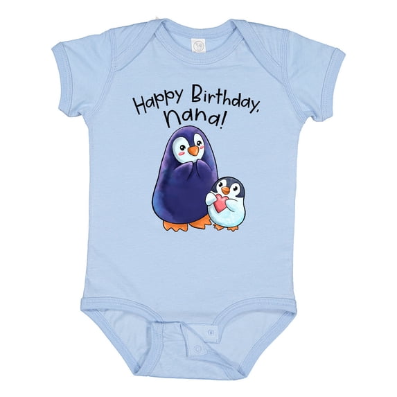 Inktastic Happy Birthday, Nana Cute Penguins Boys or Girls Baby Bodysuit