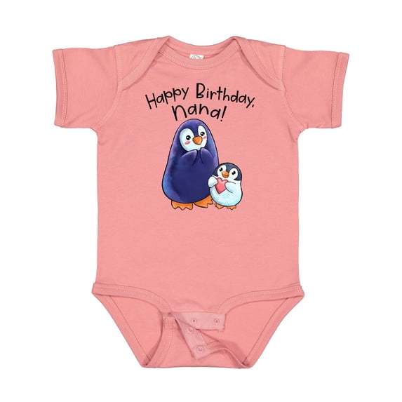 Inktastic Happy Birthday, Nana Cute Penguins Boys or Girls Baby Bodysuit