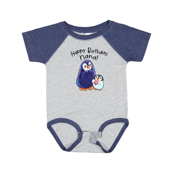 Inktastic Happy Birthday, Nana Cute Penguins Boys or Girls Baby Bodysuit