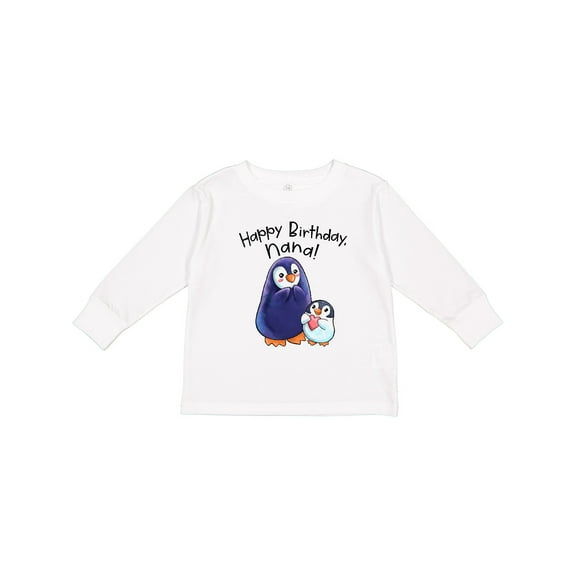 Inktastic Happy Birthday, Nana- Cute Penguins Boys or Girls Long Sleeve Toddler T-Shirt