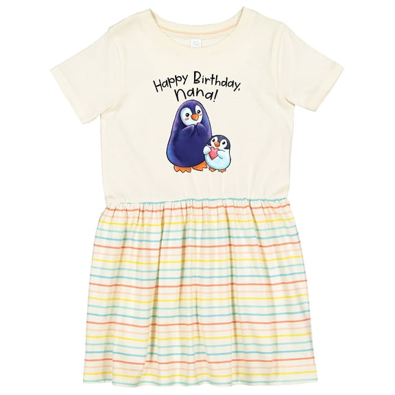 Inktastic Happy Birthday, Nana- Cute Penguins Girls Toddler Dress