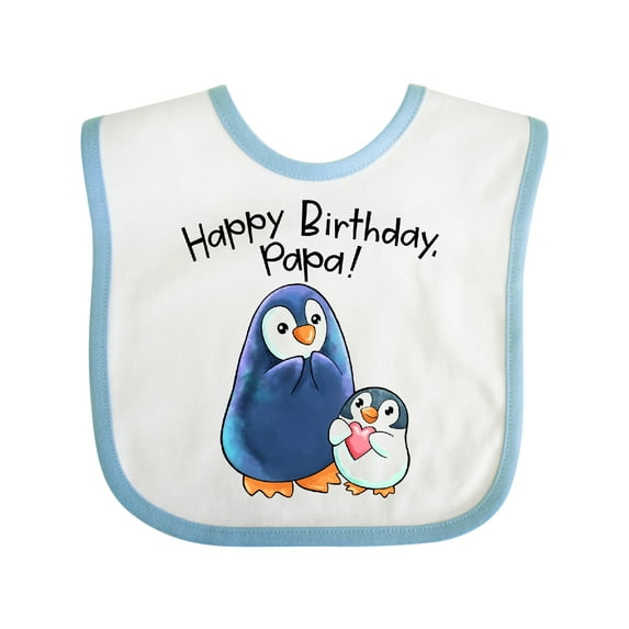 Inktastic Happy Birthday, Papa- Cute Penguins Boys or Girls Baby Bib