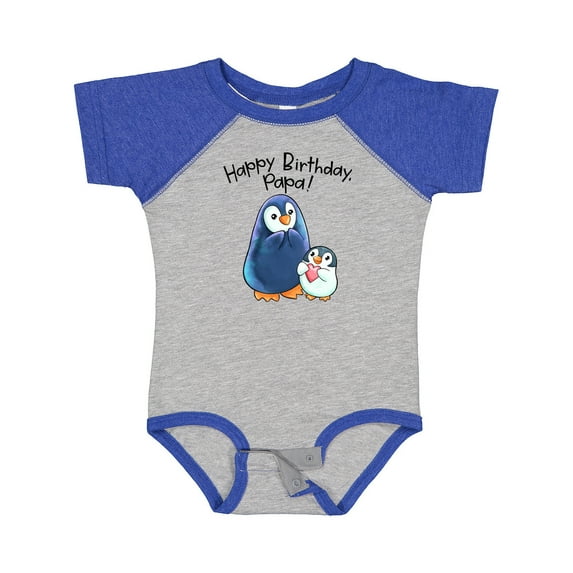 Inktastic Happy Birthday, Papa- Cute Penguins Boys or Girls Baby Bodysuit