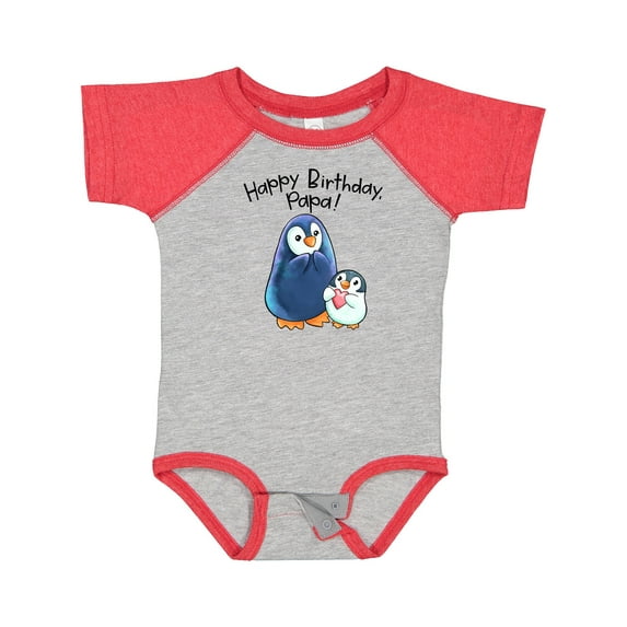 Inktastic Happy Birthday, Papa- Cute Penguins Boys or Girls Baby Bodysuit