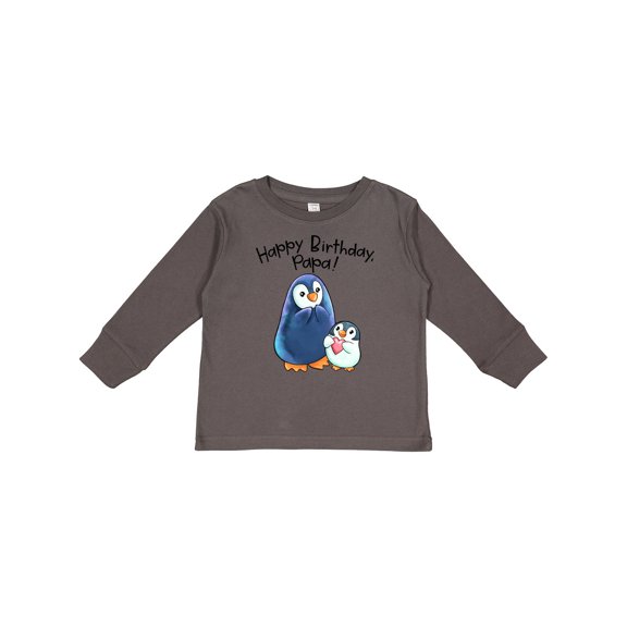 Inktastic Happy Birthday, Papa- Cute Penguins Boys or Girls Long Sleeve Toddler T-Shirt