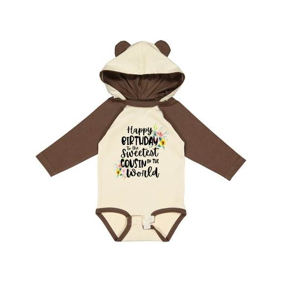 Inktastic Happy Birthday to the Sweetest Cousin in the World Girls Long Sleeve Baby Bodysuit