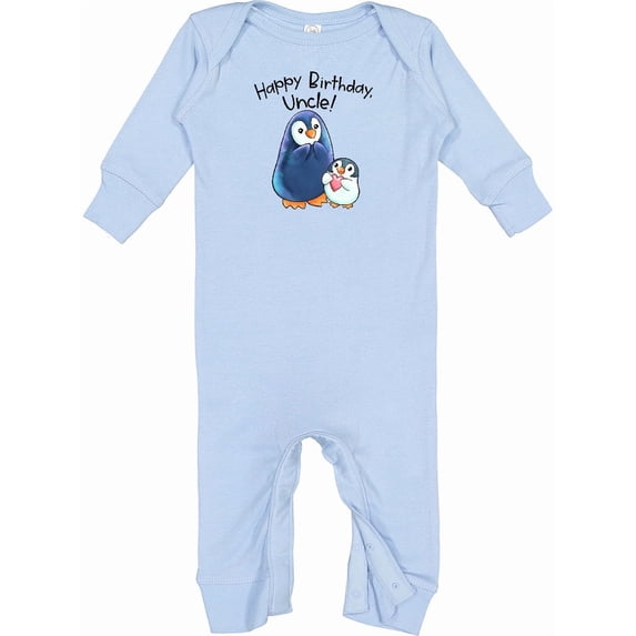 Inktastic Happy Birthday, Uncle Cute Penguins Baby Romper Coveralls