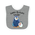 thumbnail image 1 of Inktastic Happy Birthday, Uncle Cute Penguins Boys or Girls Baby Bib, 1 of 4