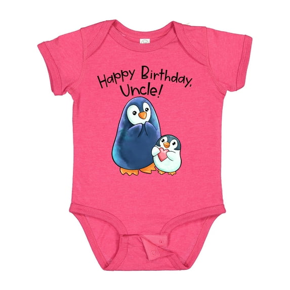 Inktastic Happy Birthday, Uncle Cute Penguins Boys or Girls Baby Bodysuit