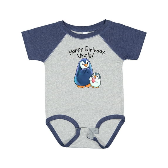 Inktastic Happy Birthday, Uncle Cute Penguins Boys or Girls Baby Bodysuit
