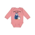 thumbnail image 1 of Inktastic Happy Birthday, Uncle Cute Penguins Boys or Girls Long Sleeve Baby Bodysuit, 1 of 5