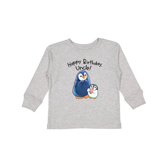 Inktastic Happy Birthday, Uncle- Cute Penguins Boys or Girls Long Sleeve Toddler T-Shirt