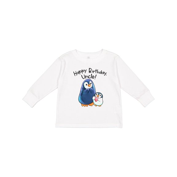 Inktastic Happy Birthday, Uncle- Cute Penguins Boys or Girls Long Sleeve Toddler T-Shirt