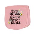 thumbnail image 1 of Inktastic Happy Birthday to the Sweetest Cousin in the World Baby Burp Cloth, 1 of 3