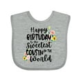 thumbnail image 1 of Inktastic Happy Birthday to the Sweetest Cousin in the World Girls Baby Bib, 1 of 4