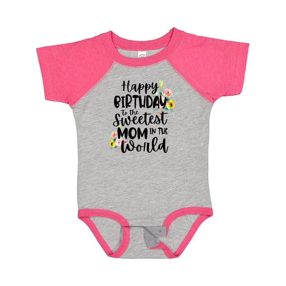 Inktastic Happy Birthday to the Sweetest Mom in the World Girls Baby Bodysuit