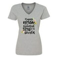thumbnail image 1 of Inktastic Happy Birthday to the Sweetest Sister in the World Women's V-Neck T-Shirt, 1 of 5
