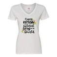 thumbnail image 1 of Inktastic Happy Birthday to the Sweetest Sister in the World Women's V-Neck T-Shirt, 1 of 5