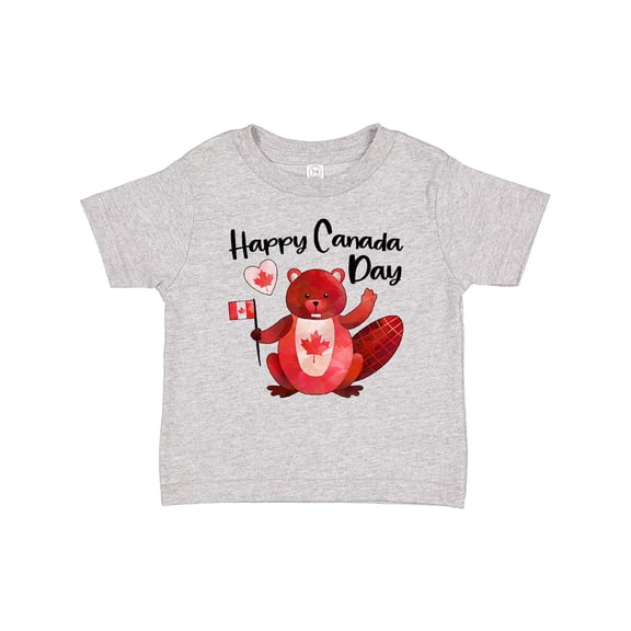 Inktastic Happy Canada Day Cute Red Beaver with Canadian Flag Boys or Girls Baby T-Shirt