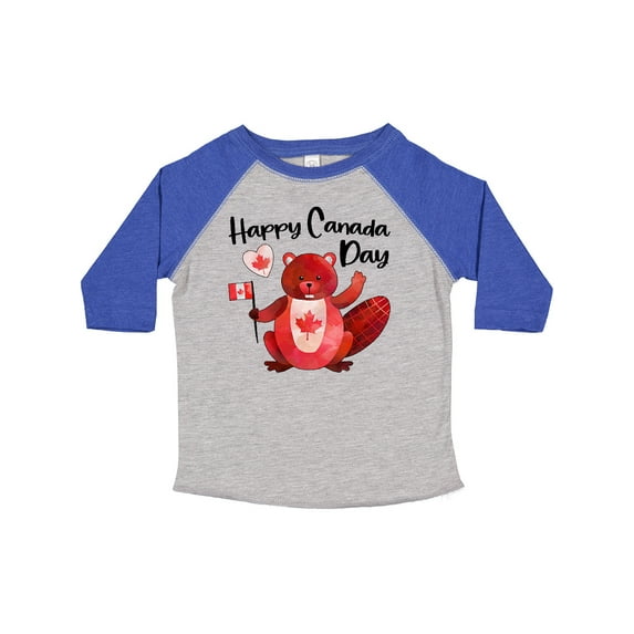 Inktastic Happy Canada Day Cute Red Beaver with Canadian Flag Boys or Girls Toddler T-Shirt