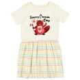 thumbnail image 1 of Inktastic Happy Canada Day Cute Red Beaver with Canadian Flag Girls Toddler Dress, 1 of 5