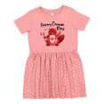 thumbnail image 1 of Inktastic Happy Canada Day Cute Red Beaver with Canadian Flag Girls Toddler Dress, 1 of 5