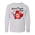 thumbnail image 1 of Inktastic Happy Canada Day Cute Red Beaver with Canadian Flag Long Sleeve Youth T-Shirt, 1 of 5