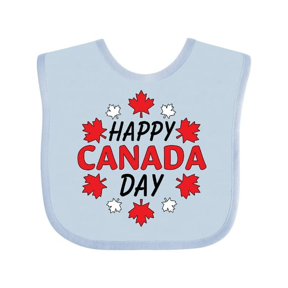 Inktastic Happy Canada Day- Maple Leaf Circle Boys or Girls Baby Bib