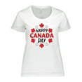 thumbnail image 1 of Inktastic Happy Canada Day- Maple Leaf Circle Women's Plus Size T-Shirt, 1 of 5