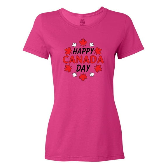 Inktastic Happy Canada Day- Maple Leaf Circle Women's T-Shirt