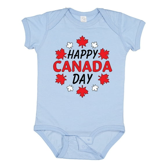 Inktastic Happy Canada Day Maple Leaf Circle Boys or Girls Baby Bodysuit