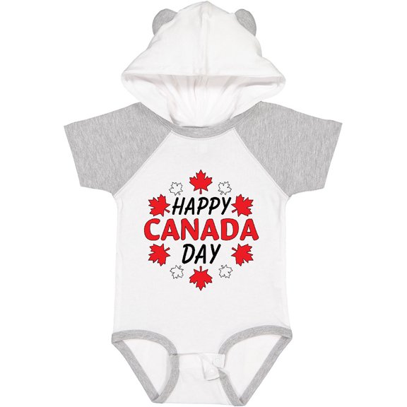 Inktastic Happy Canada Day Maple Leaf Circle Boys or Girls Baby Bodysuit
