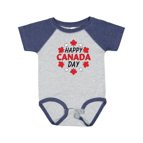 Inktastic Happy Canada Day Maple Leaf Circle Boys or Girls Baby Bodysuit
