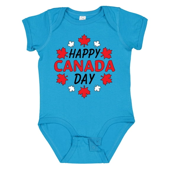 Inktastic Happy Canada Day Maple Leaf Circle Boys or Girls Baby Bodysuit