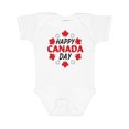 thumbnail image 1 of Inktastic Happy Canada Day Maple Leaf Circle Boys or Girls Baby Bodysuit, 1 of 5