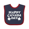 thumbnail image 1 of Inktastic Happy Canada Day with Distressed Maple Leaves Boys or Girls Baby Bib, 1 of 4