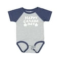 thumbnail image 1 of Inktastic Happy Canada Day with Distressed Maple Leaves Boys or Girls Baby Bodysuit, 1 of 5