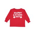thumbnail image 1 of Inktastic Happy Canada Day with Distressed Maple Leaves Boys or Girls Long Sleeve Toddler T-Shirt, 1 of 5