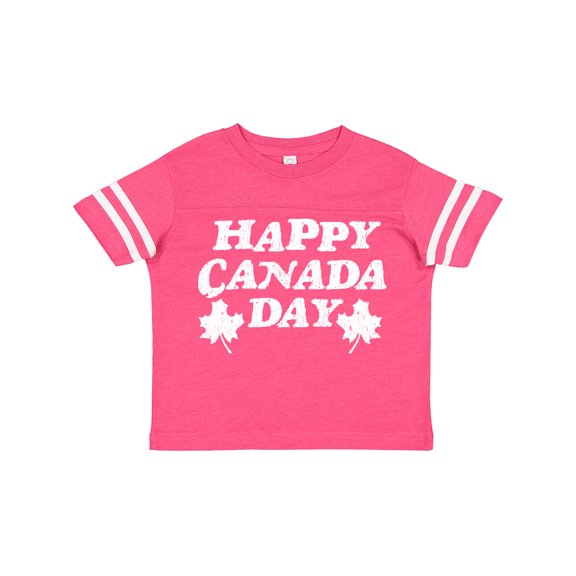 Inktastic Happy Canada Day with Distressed Maple Leaves Boys or Girls Toddler T-Shirt