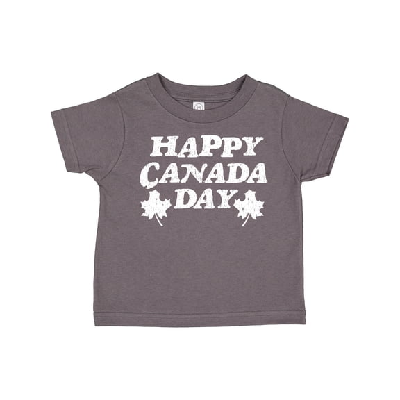 Inktastic Happy Canada Day with Distressed Maple Leaves Boys or Girls Toddler T-Shirt