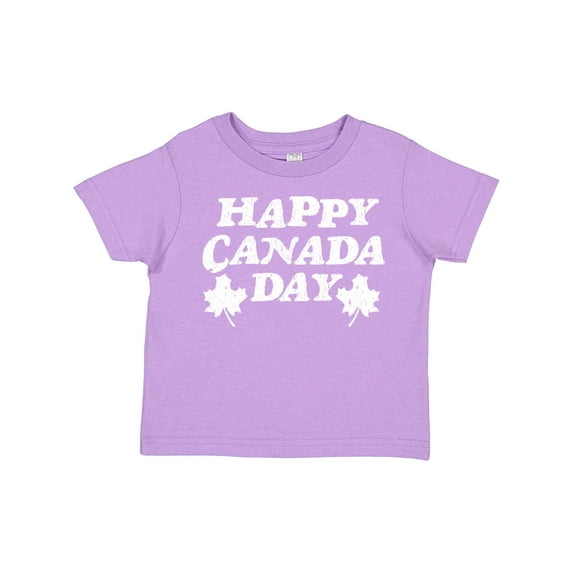 Inktastic Happy Canada Day with Distressed Maple Leaves Boys or Girls Toddler T-Shirt