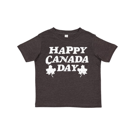 Inktastic Happy Canada Day with Distressed Maple Leaves Boys or Girls Toddler T-Shirt