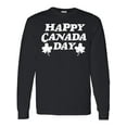 thumbnail image 1 of Inktastic Happy Canada Day with Distressed Maple Leaves Long Sleeve T-Shirt, 1 of 5