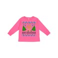 thumbnail image 1 of Inktastic Happy Chrismukkah Sweater Style with Menorah and Trees Boys or Girls Long Sleeve Toddler T-Shirt, 1 of 5